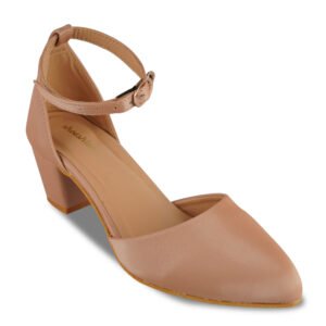 Women Elegant Block Heel Pumps | Stylish Closed Toe Ankle Strap Party Wear Heels