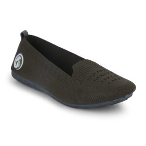 Women Lightweight Knitted Ballerina Flats Casual Shoe - 201 (Olive Green)