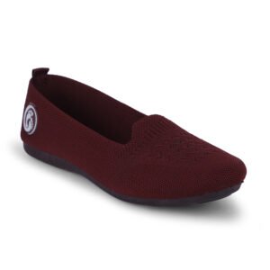 Women Lightweight Knitted Ballerina Flats Casual Shoe - 201 (Cherry)
