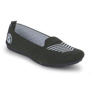 Women Lightweight Knitted Ballerina Flats Casual Shoe – 202 (Olive Green)