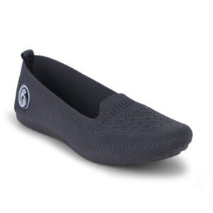 Women Lightweight Knitted Ballerina Flats Casual Shoe - 201 (Dark Grey)