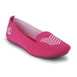 Women Lightweight Knitted Ballerina Flats Casual Shoe – 202 (Pink)