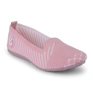 Women Lightweight Knitted Ballerina Flats Casual Shoe – 204 (Pink)