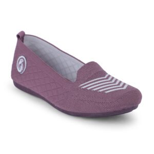 Women Lightweight Knitted Ballerina Flats Casual Shoe – 202 (Purple)