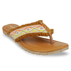 Women Boho Woven Toe Post Flats | Stylish Casual Slip-On Sandals for Women