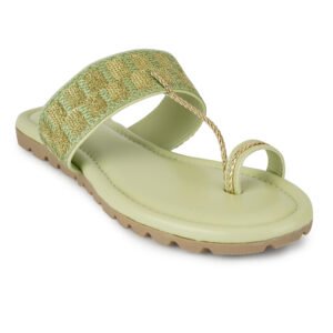 Women Stylish Embroidered Toe Ring Flats | Fashion Casual Slip-On Sandals for Women