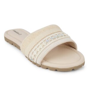 Women Stylish Embellished Slip-On Flats | Casual Open Toe Comfort Sandals for Women