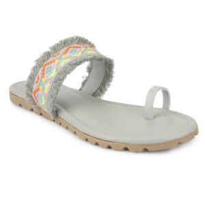 Women Boho Woven Toe Ring Flats | Stylish Casual Slip-On Sandals for Women