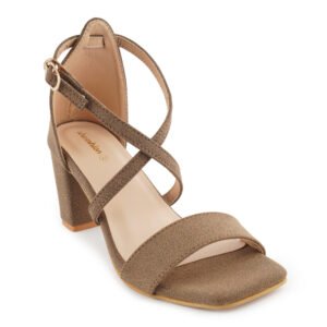 Women Elegant Block Heel Sandals | Stylish Cross Strap Party Wear Heels for Women