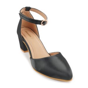 Women Elegant Block Heel Pumps | Stylish Closed Toe Ankle Strap Party Wear Heels