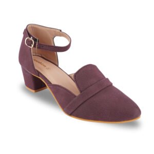 Women Stylish Block Heel Pumps | Closed Toe Ankle Strap Party Wear Heels