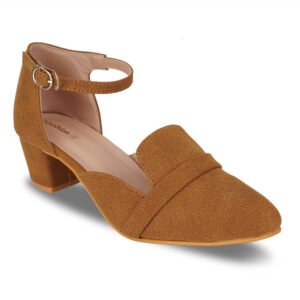Women Stylish Block Heel Pumps | Closed Toe Ankle Strap Party Wear Heels