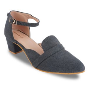 Women Stylish Block Heel Pumps | Closed Toe Ankle Strap Party Wear Heels